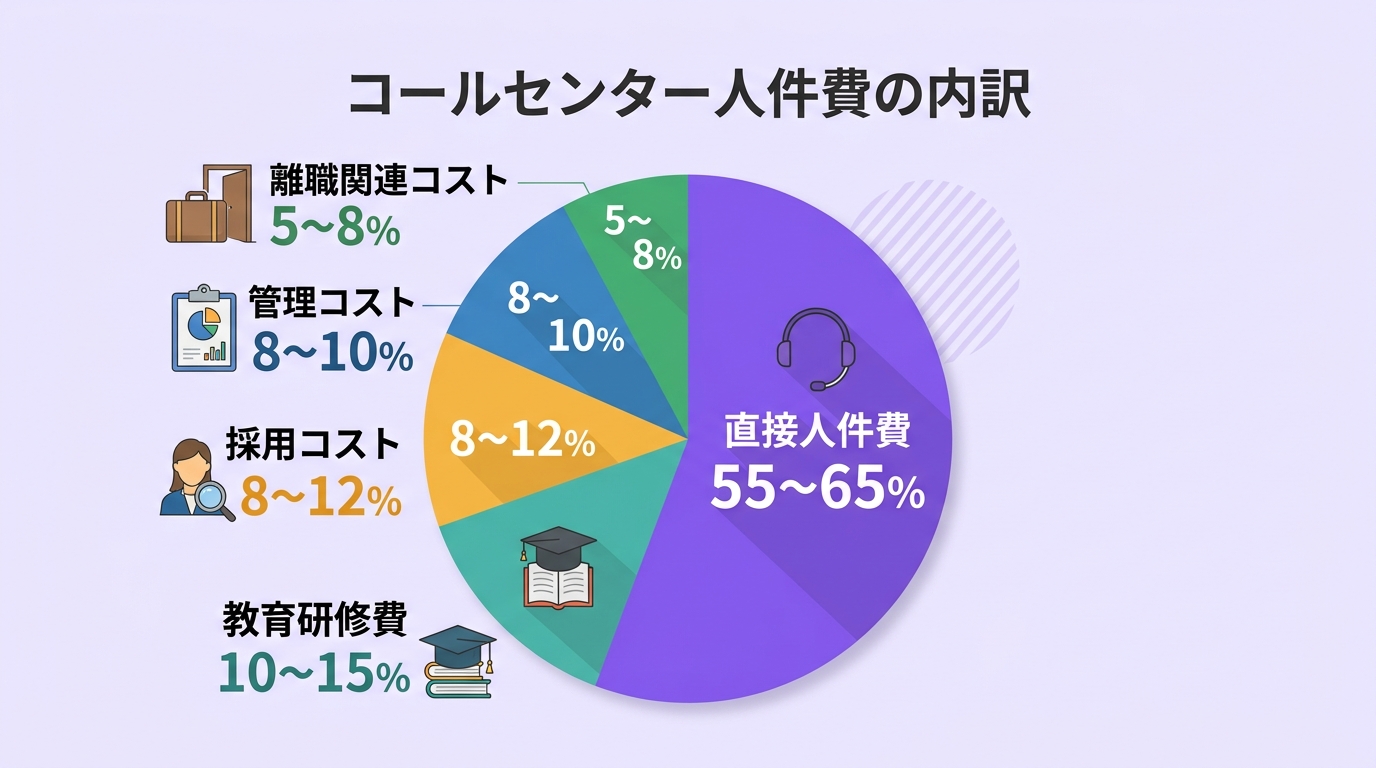 人件費の内訳構成図|コールセンターのコスト構造