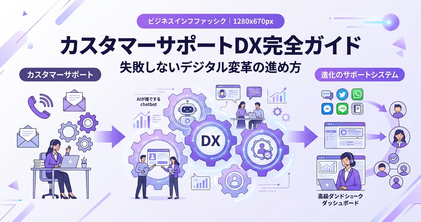 カスタマーサポートDXガイド カバー画像|デジタル変革の進め方