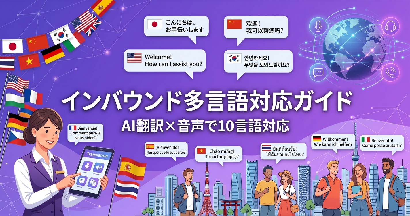 インバウンド多言語対応ガイド カバー画像｜AI翻訳×音声対応
