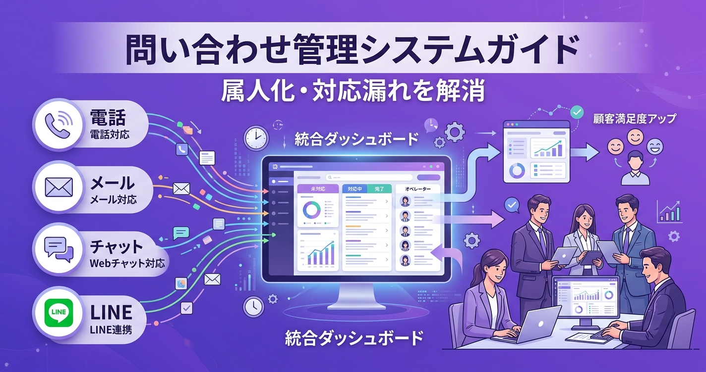 問い合わせ管理システムガイド カバー画像｜一元管理の実現